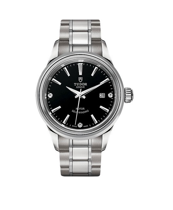 Tudor Automatic Black Dial with Diamond Dial Ladies Watch M12100-0004