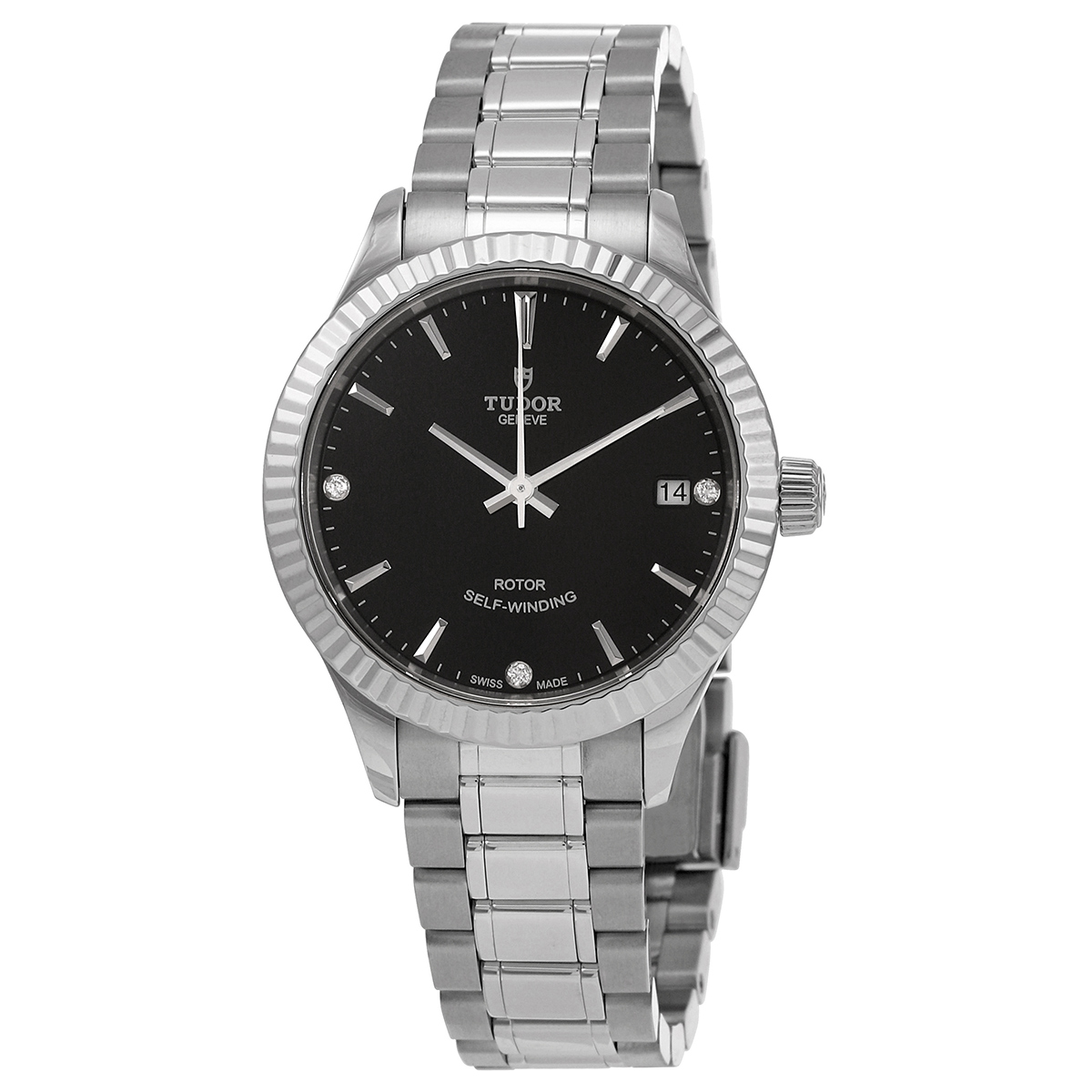 Tudor Automatic Diamond Black Dial Ladies Watch M12310-0009