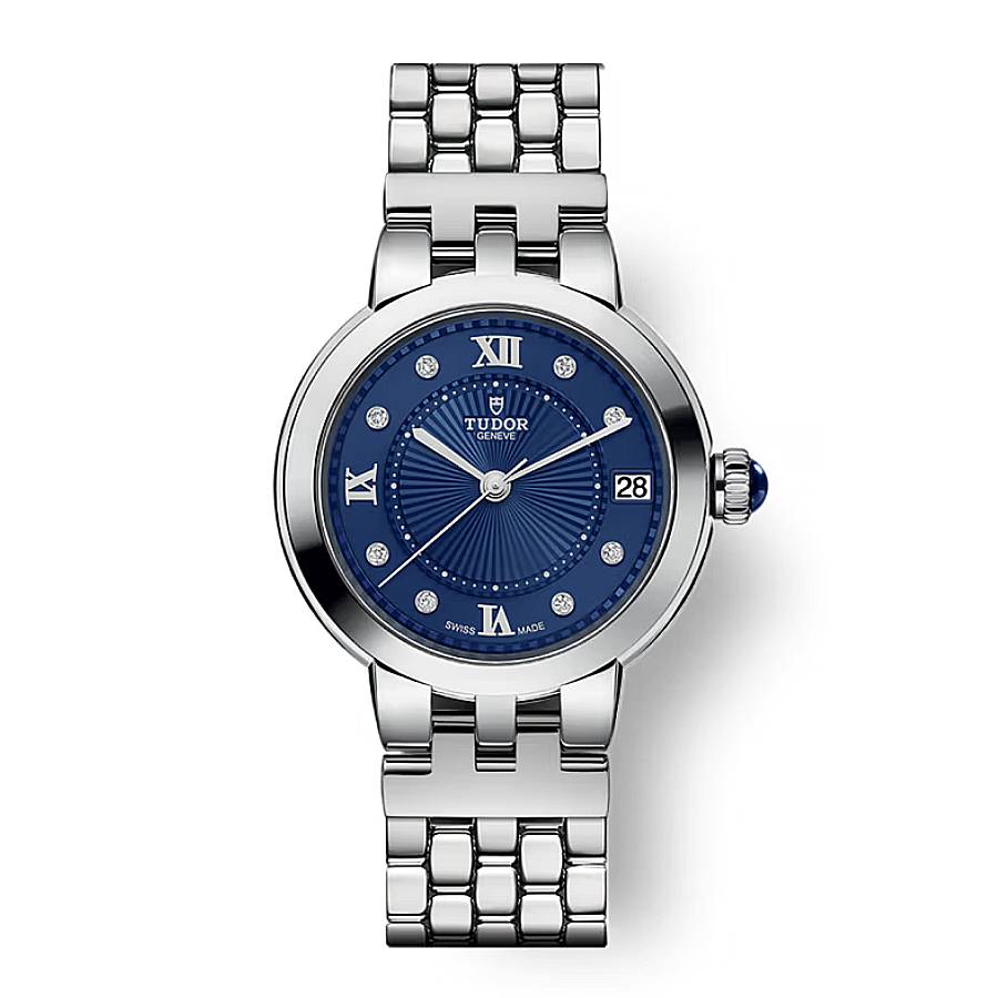 Tudor Clair de Rose Automatic Diamond Blue Dial Ladies Watch M35800-0010