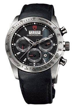 Tudor Fastrider Black Dial Chronograph Black Leather Men's Watch 42000-BKSBKLS