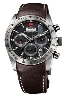 Tudor Fastrider Black Dial Chronograph Brown Leather Men's Watch 42000-BKSBRLS