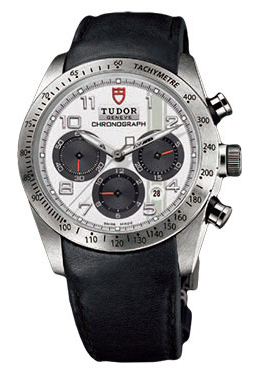Tudor Fastrider White Dial Chronograph Black Leather Men's Watch 42000-WABKLS