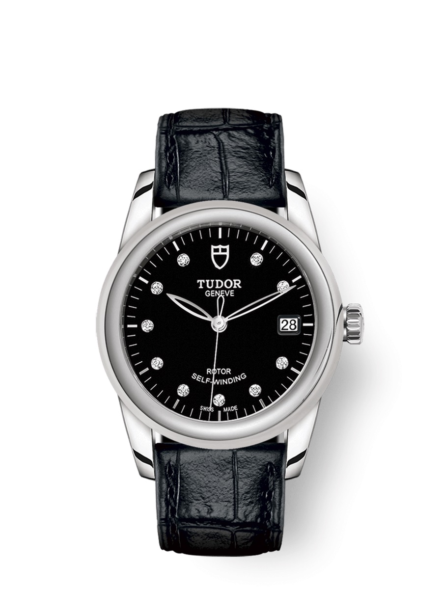 Tudor Glamour Date Automatic Diamond Black Dial Watch 55000-0013