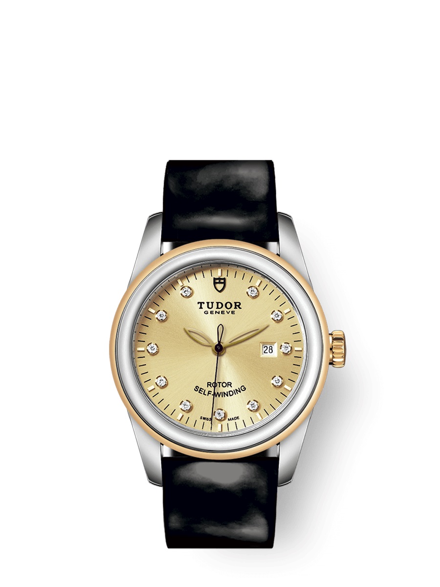 Tudor Glamour Date Automatic Diamond Champagne Dial Ladies Watch 53003-0041