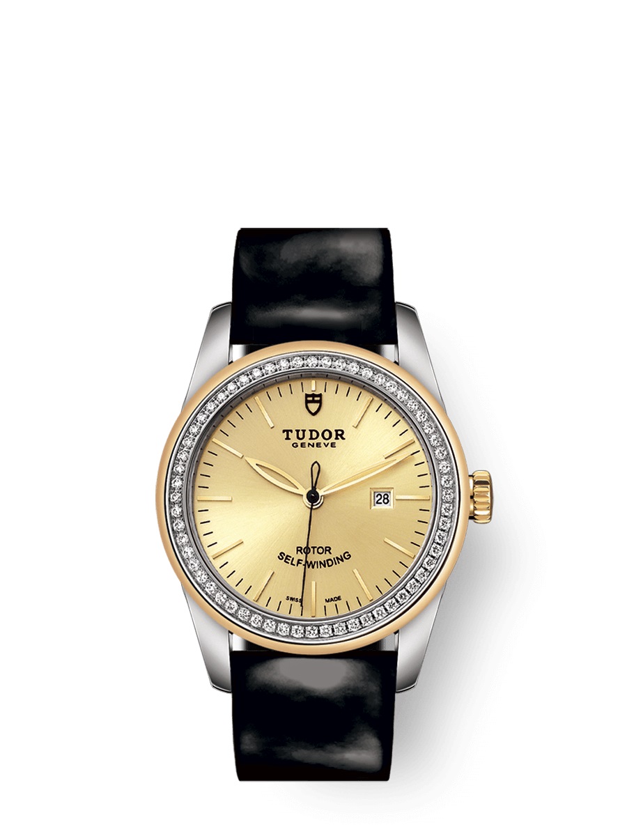 Tudor Glamour Date Automatic Diamond Champagne Dial Ladies Watch 53023-0044