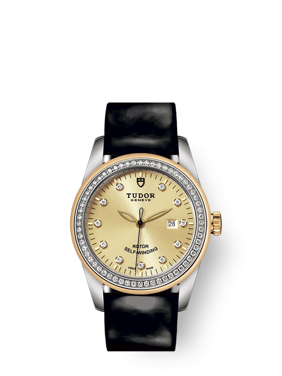 Tudor Glamour Date Automatic Diamond Champagne Dial Ladies Watch 53023-0045