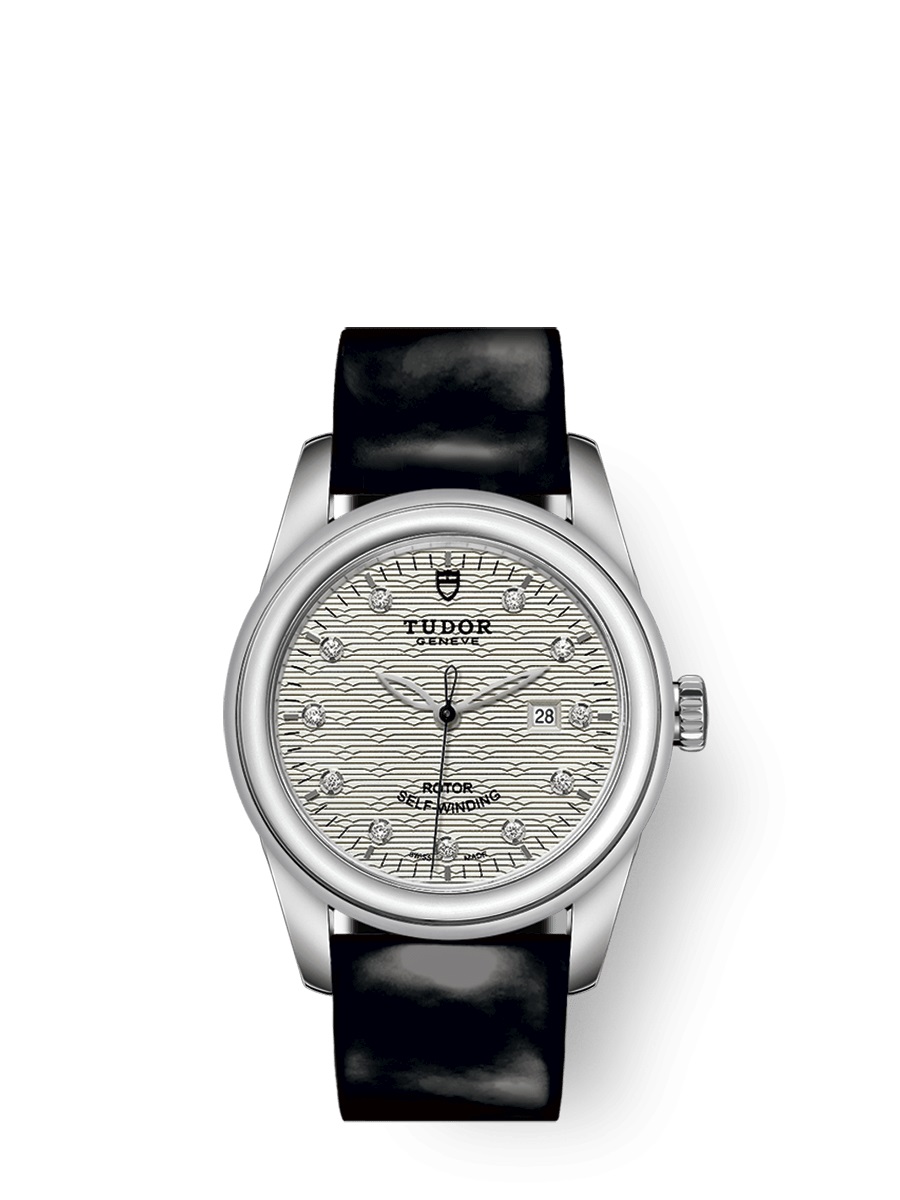 Tudor Glamour Date Automatic Diamond Silver Dial Ladies Watch 53000-0023
