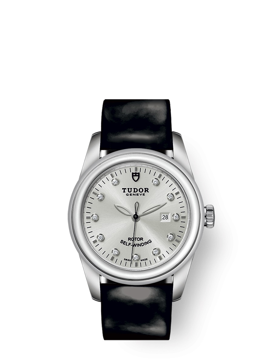 Tudor Glamour Date Automatic Diamond Silver Dial Ladies Watch 53000-0026