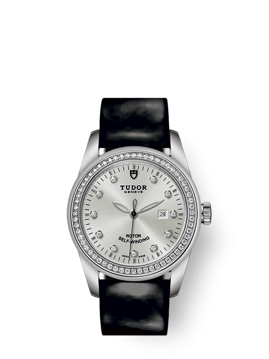 Tudor Glamour Date Automatic Diamond Silver Dial Ladies Watch 53020-0053