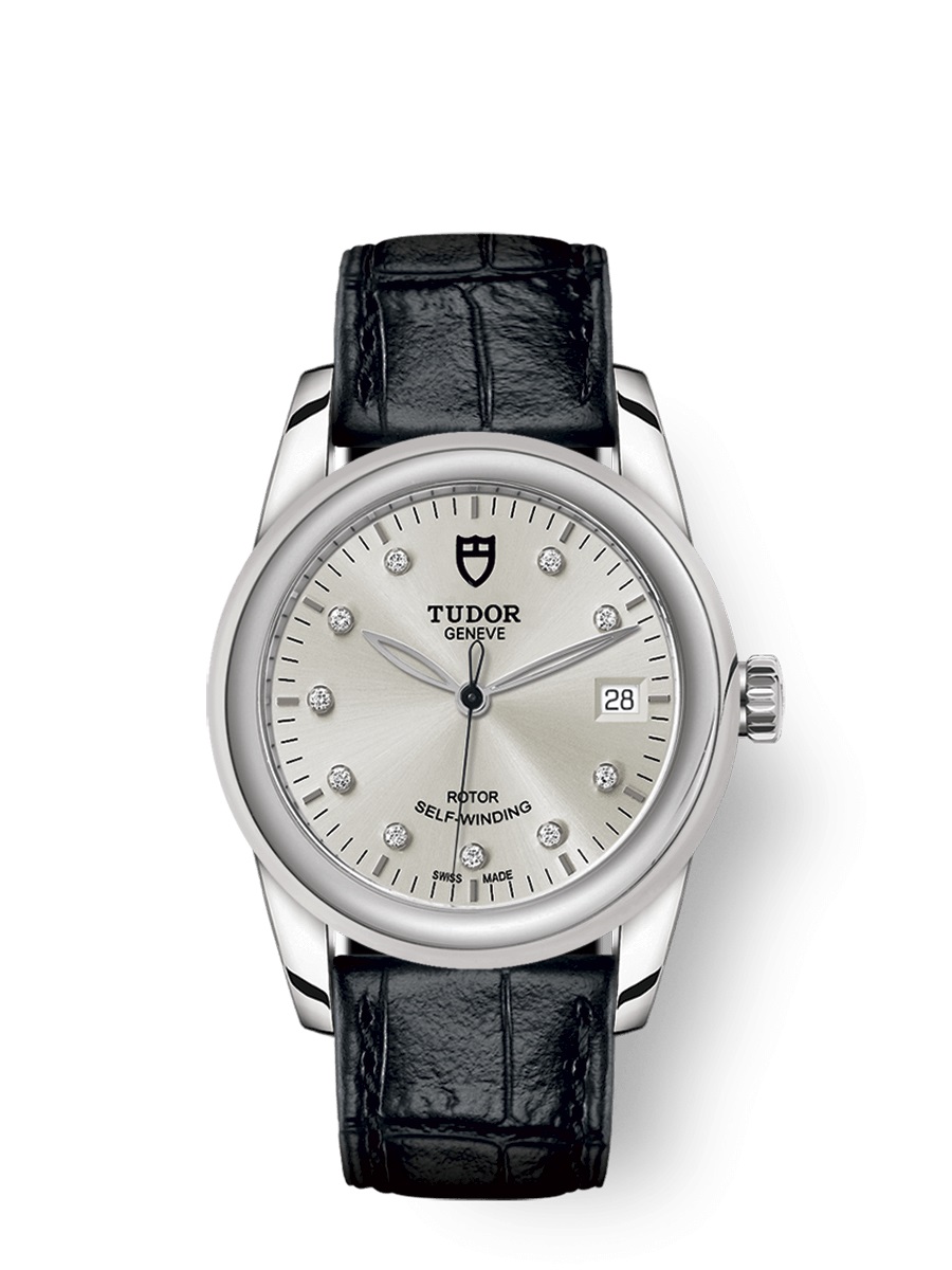 Tudor Glamour Date Automatic Diamond Silver Dial Watch 55000-0076