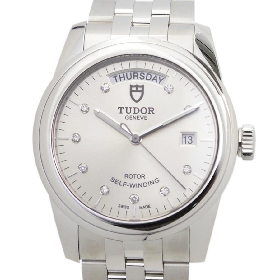 Tudor Glamour Date Automatic Diamond Silver Dial Watch 56000-68060-10DI-SV