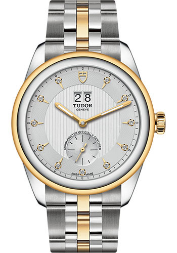 Tudor Glamour Double Date Automatic Chronometer Diamond Silver Dial Men's Watch M57103-0005