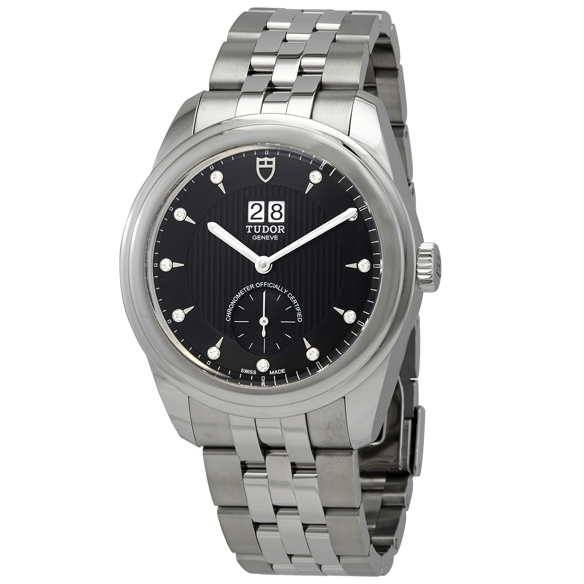 Tudor Glamour Double Date Automatic Diamond Black Dial Men's 42 mm Watch M57100-0004