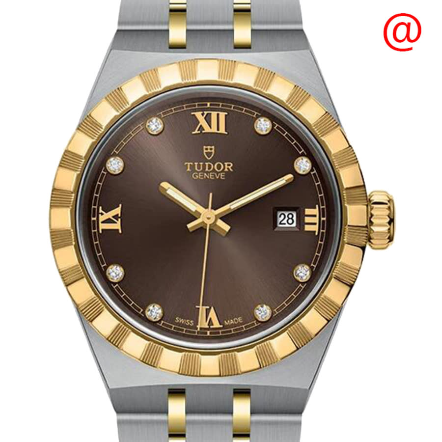 Tudor Royal Automatic Diamond Brown Dial Ladies Watch M28303-0009