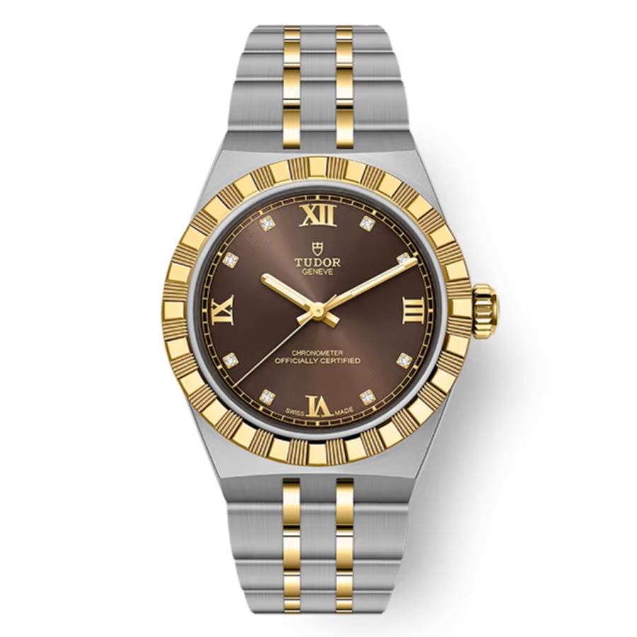 Tudor Royal Automatic Diamond Brown Dial Ladies Watch M2830A1A3-0001