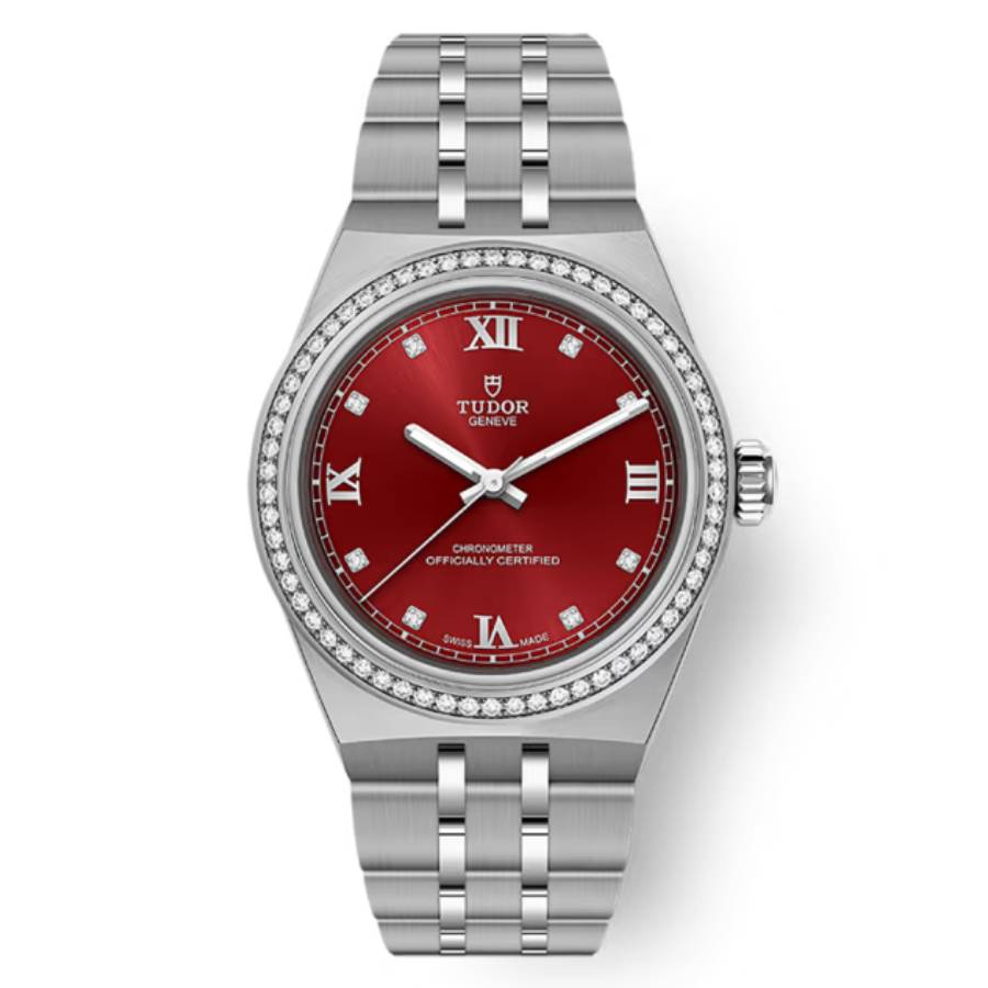 Tudor Royal Automatic Diamond Burgundy Dial Ladies Watch M2830A1S0-0002