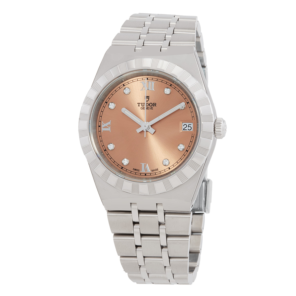 Tudor Royal Automatic Diamond Salmon Dial Ladies Watch M28400-0011