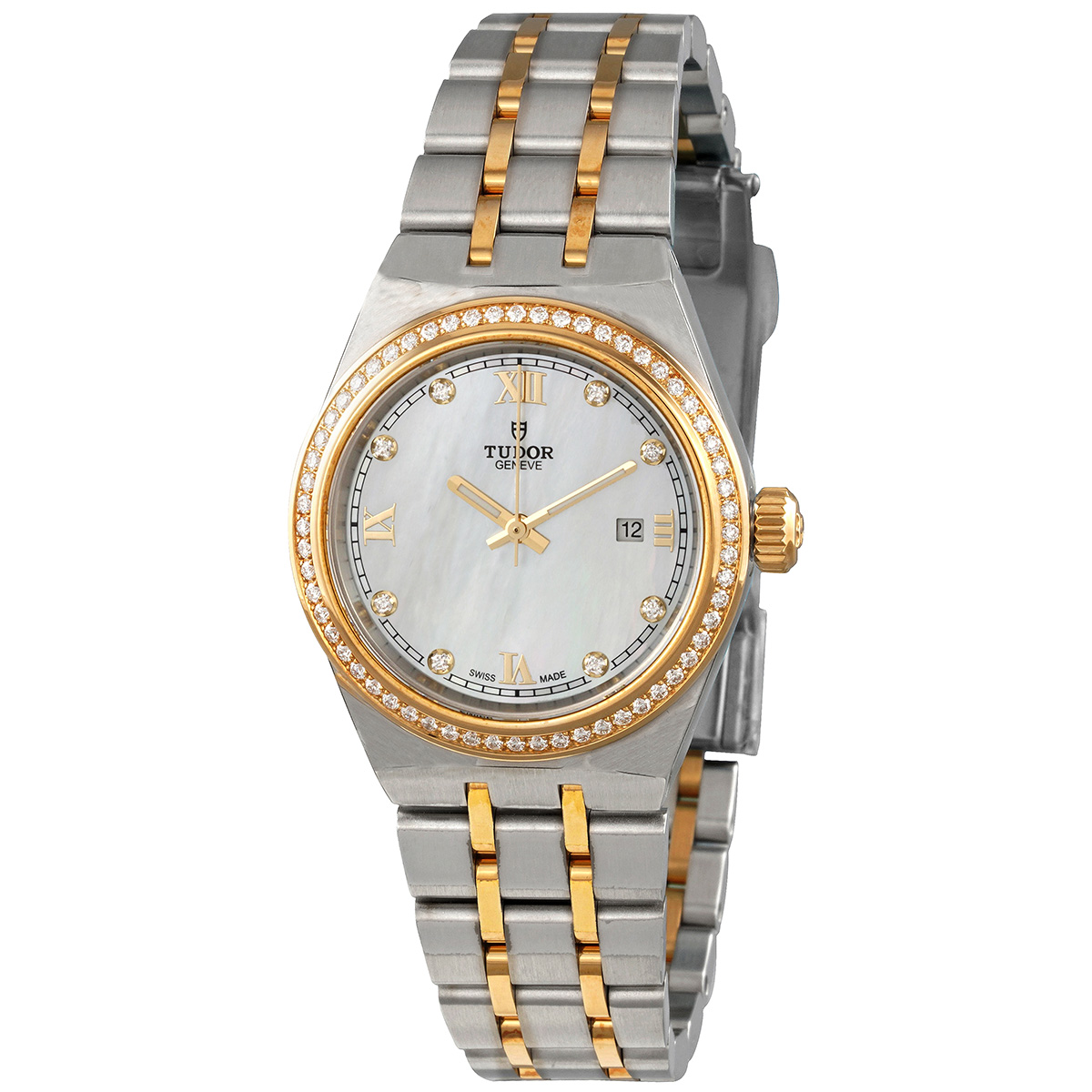 Tudor Royal Automatic Diamond White Mother of Pearl Dial Ladies Watch M28323-0001