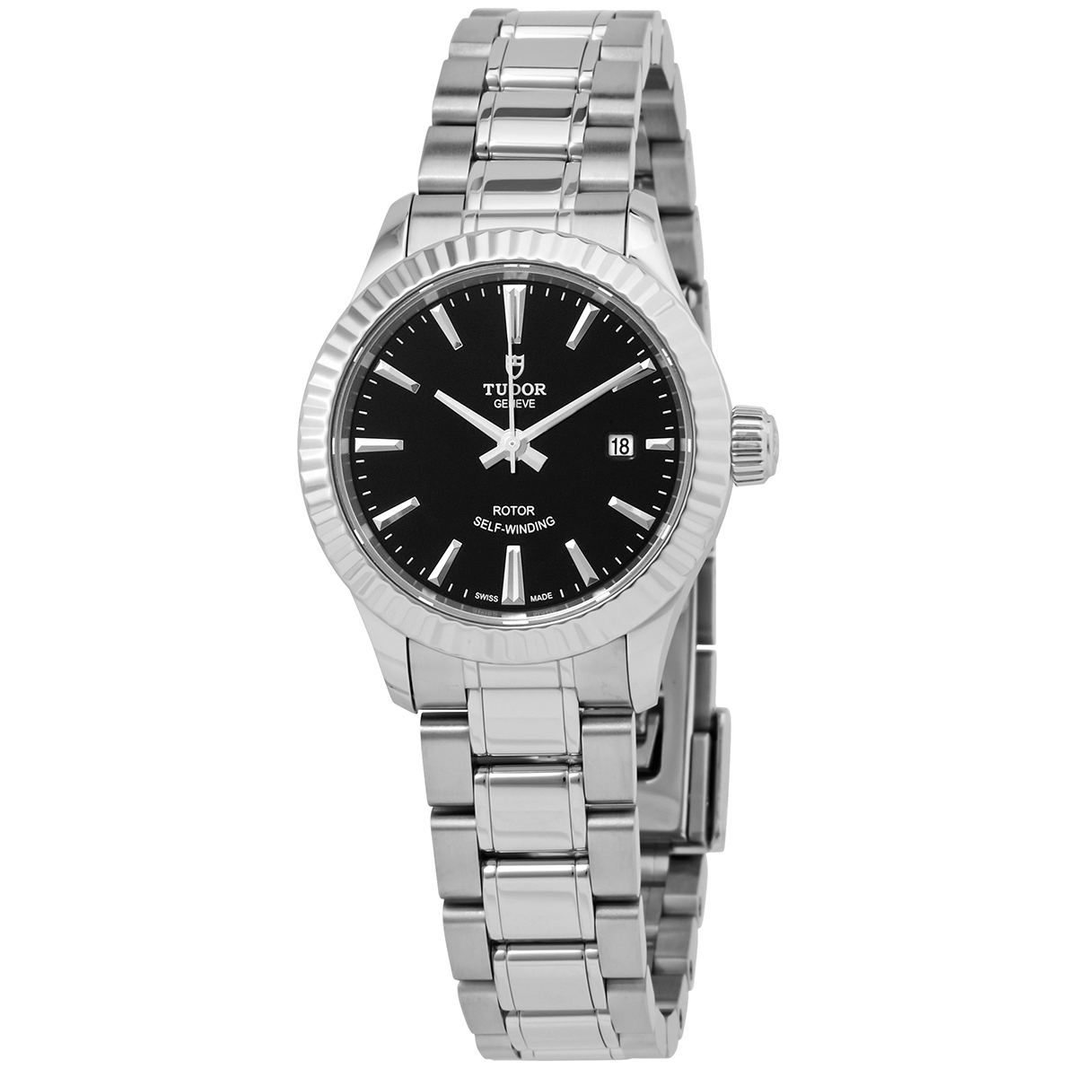 Tudor Style Automatic Black Dial Ladies 28mm Watch M12110-0003