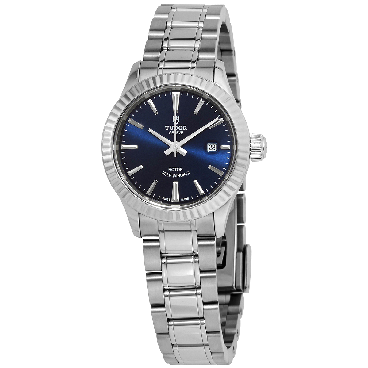Tudor Style Automatic Blue Dial Ladies 28 mm Watch M12110-0013