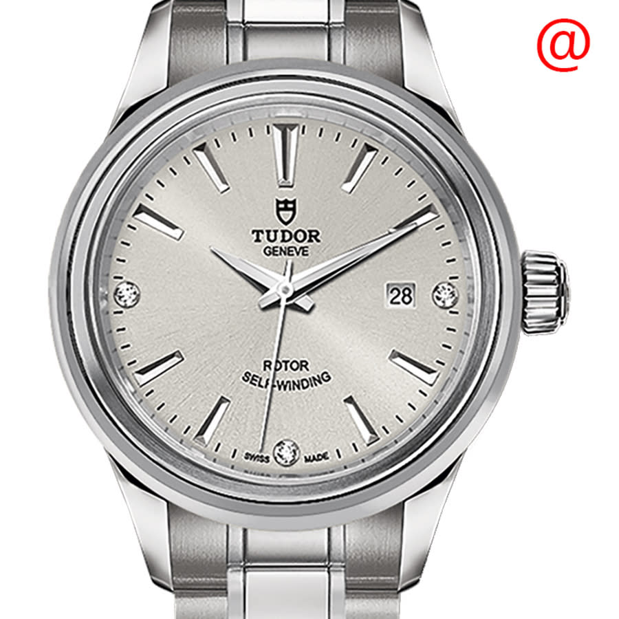Tudor Style Automatic Silver Dial Ladies Watch M12100-0003