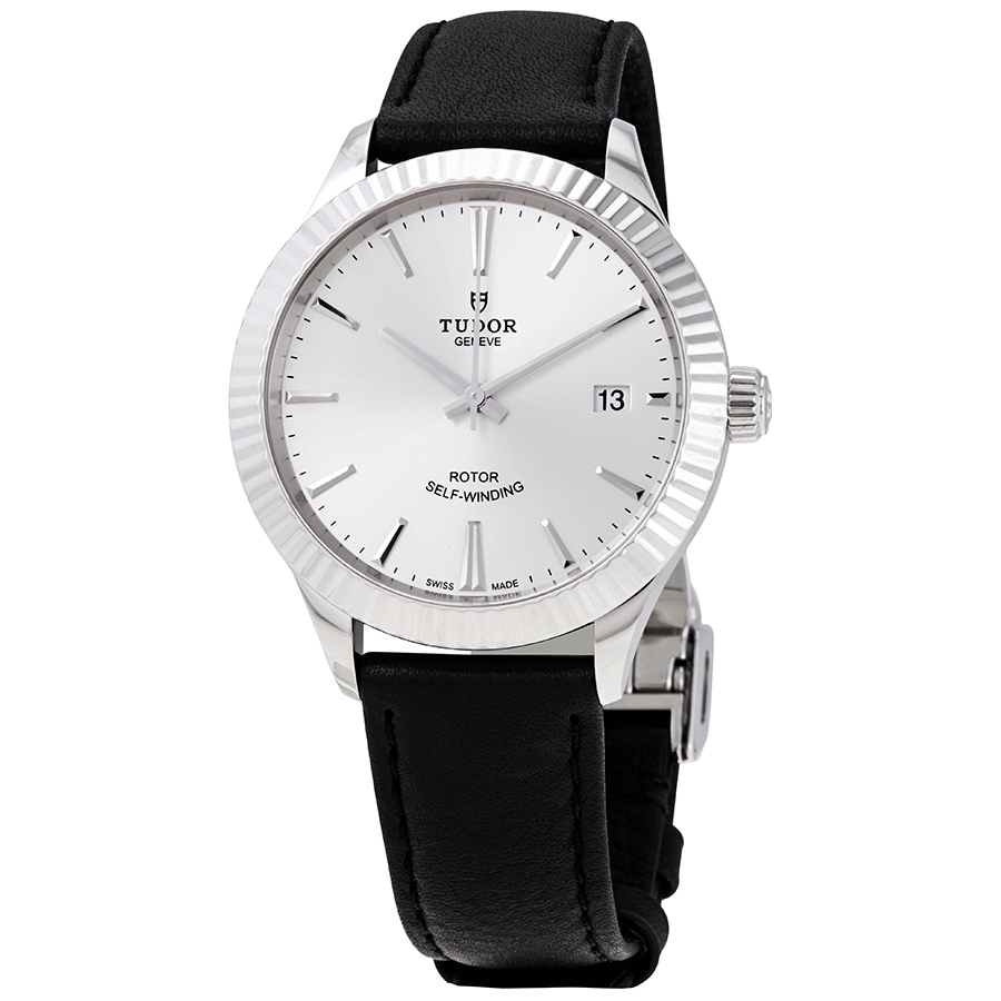 Tudor Style Automatic Blue Dial Silver Steel Strap Watch for Men - M12710-0013