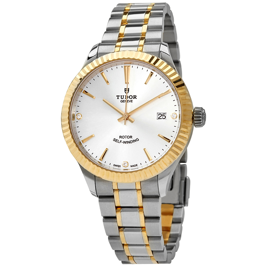Tudor Style Automatic Silver Diamond Dial Men's Watch M12513-0009