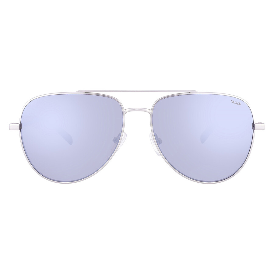 Tumi Silver Pilot Unisex Sunglasses Stu008 0581 59 In Metallic