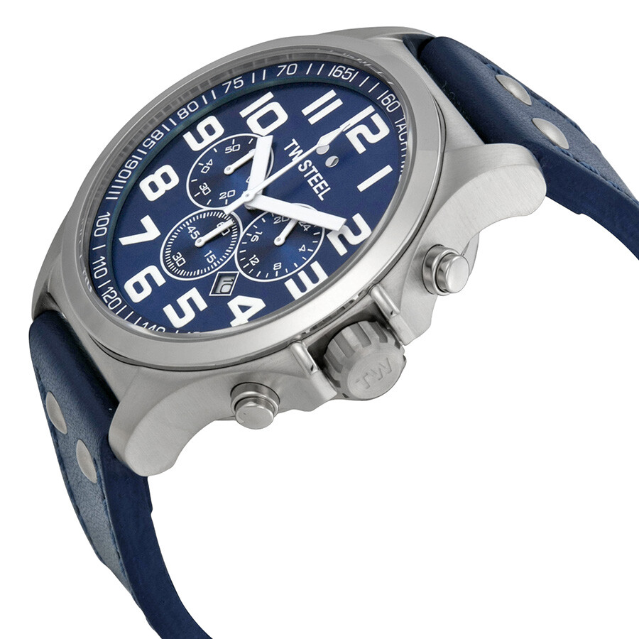 TW Steel Pilot Sunray Blue Dial Chronograph Stainless Steel Blue