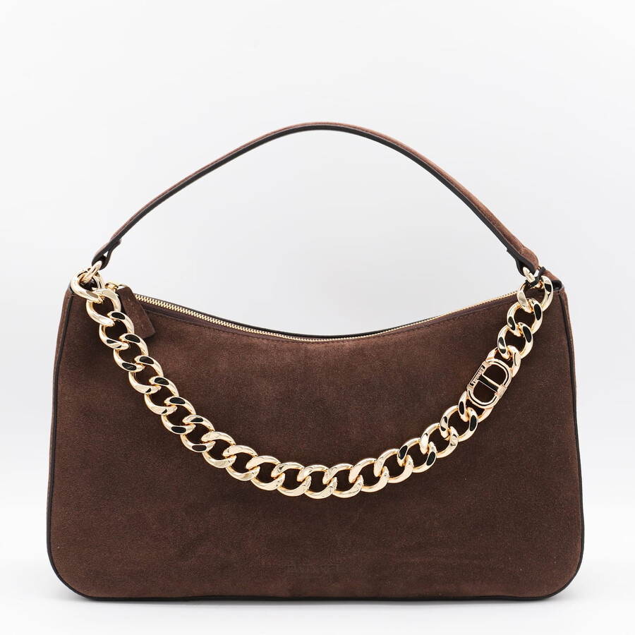 Twinset Dark Brown Leather Liliane Shoulder Bag
