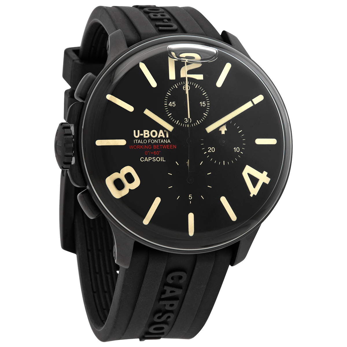 U-Boat Capsoil Chronograph Quartz Black Dial Men's Watch 8109/C