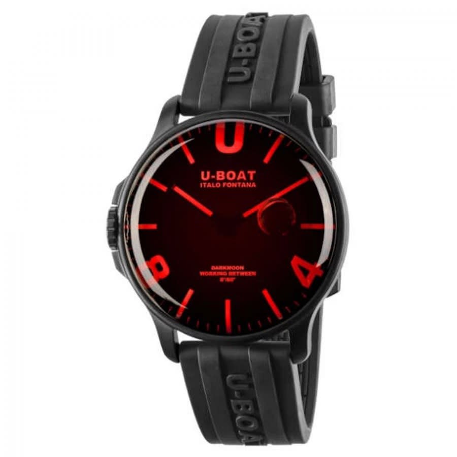 U-Boat Lefty Capsoil Quartz Black Dial Black Rubber Men's Watch 8466