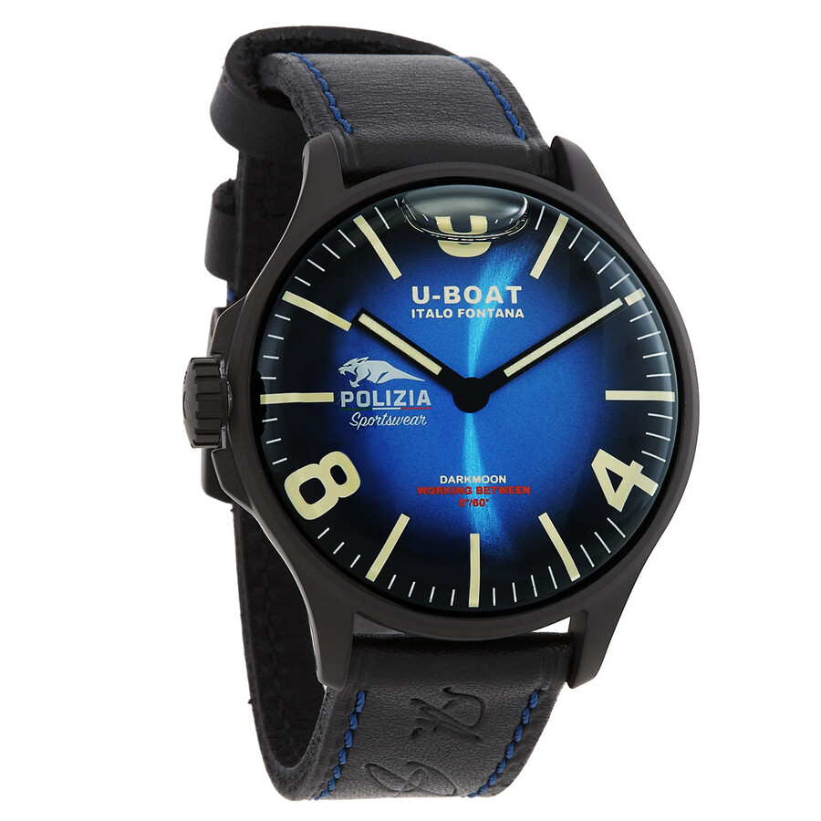 U-Boat Lefty Darkmoon Pantera Quartz Blue Dial Men's Watch 9180