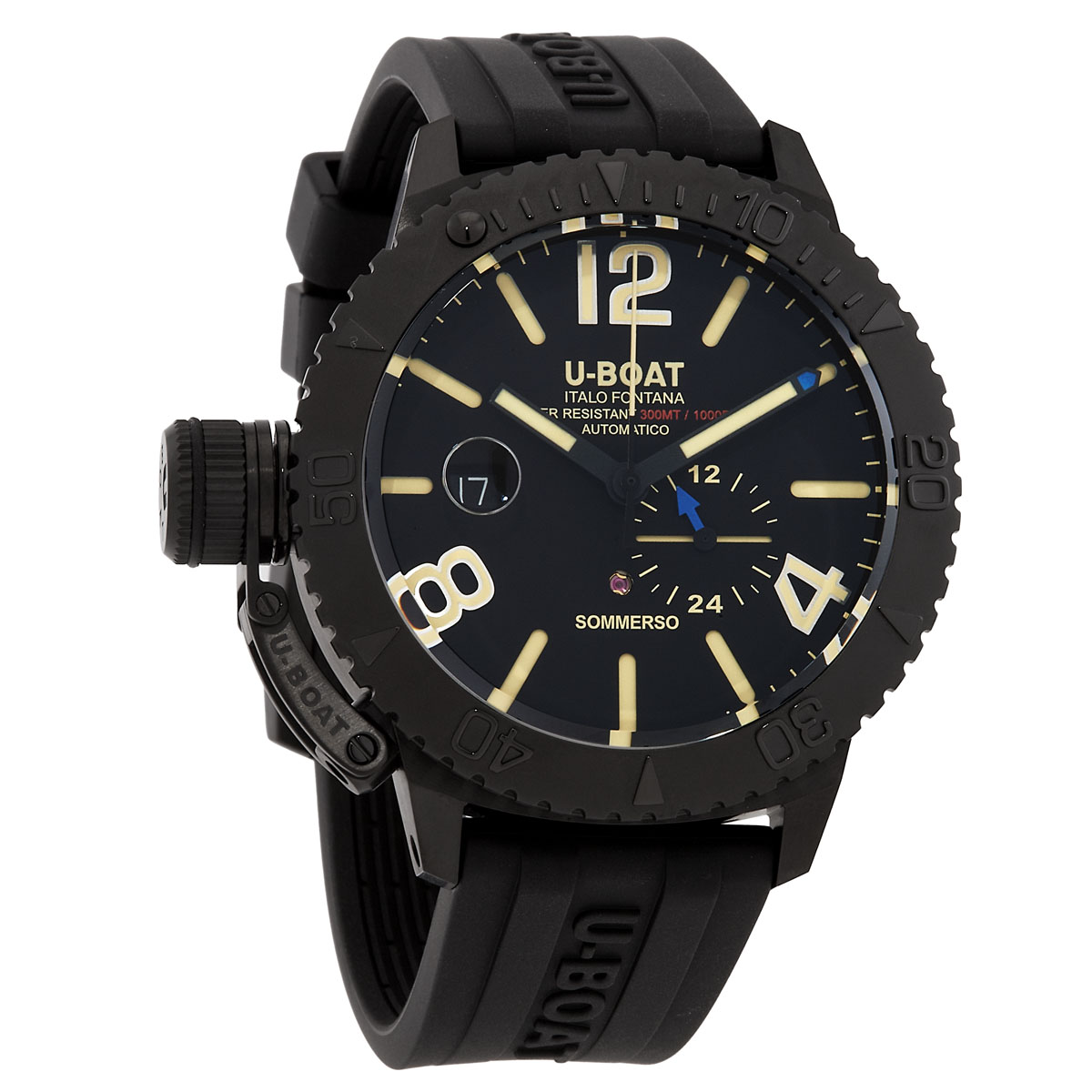 U-Boat Lefty Sommerso DLC Automatic Black Dial Men's Watch 9015