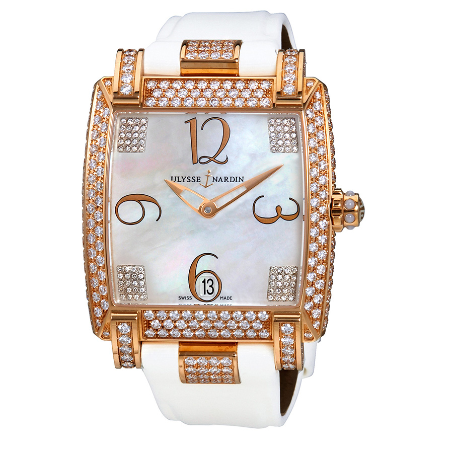 Ulysse Nardin Caprice Mother Of Pearl Dial Ladies Beige Satin Watch 136-91FC/601