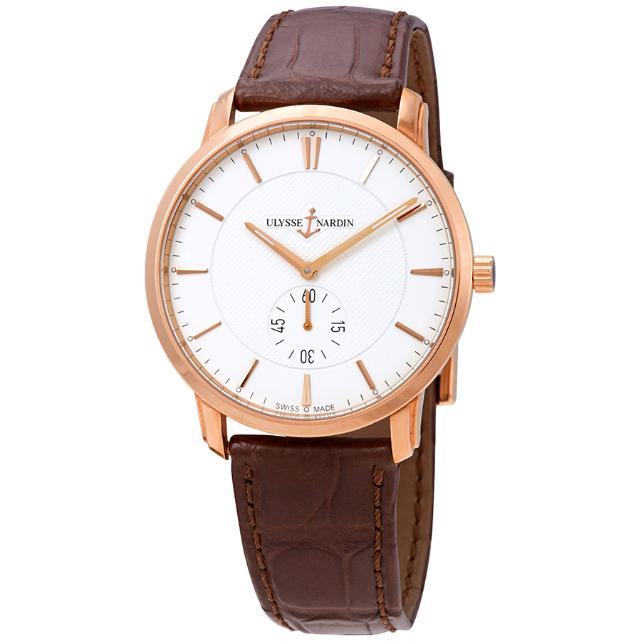 Ulysse Nardin Classico 18kt Rose Gold Automatic White Dial Men's Watch 8206-188-2/31