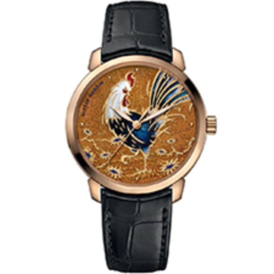 Ulysse Nardin Classico Enamel Champleve Rooster Dial Automatic Men's 18kt Rose Gold Watch 8152-111-2/ROOSTER
