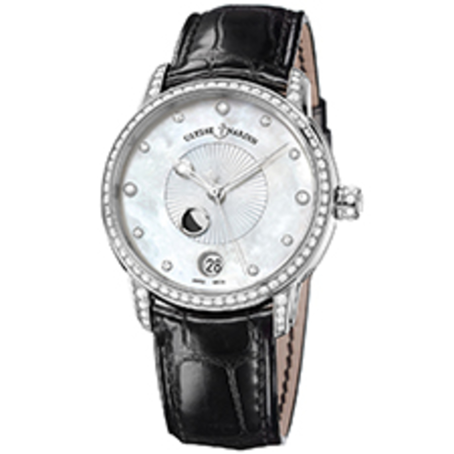 Ulysse Nardin Classico Lady Luna White Mother of Pearl Dial Alligator Leather Strap Automatic Ladies Watch 8293-123BC-2-991