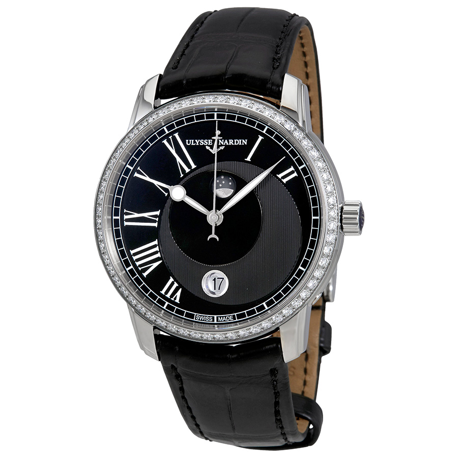 Ulysse Nardin Classico Luna Automatic Diamond Black Dial Men's Watch 8293-122B-2/422