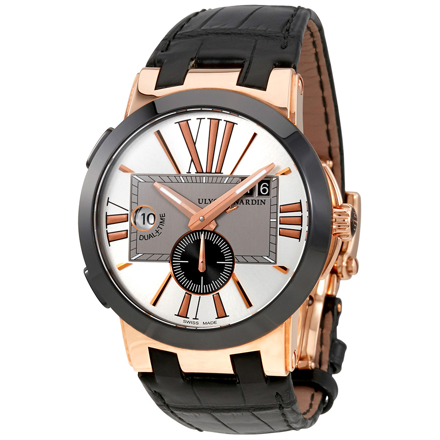 Ulysse Nardin Executive Dual Time 18 Carat Rose Gold Automatic Men's Watch 246-00/421