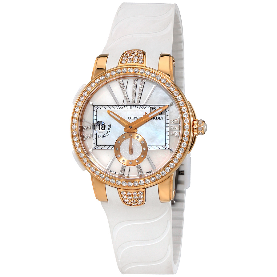 Ulysse Nardin Executive Lady Mother of Pearl Diamond 18K Rose Gold Automatic Watch 246-10B-3C-391