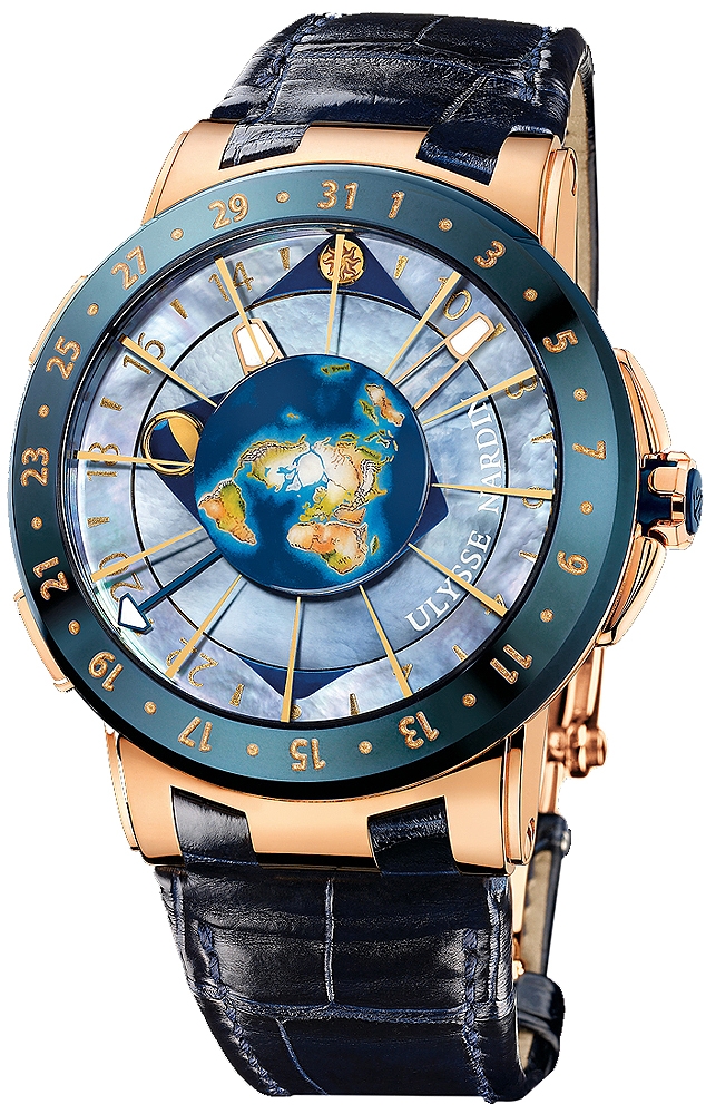 Ulysse Nardin Executive Moonstruck Blue Mother of Pearl Dial Men's 18kt Rose Gold Limited Edition Watch 1062-113
