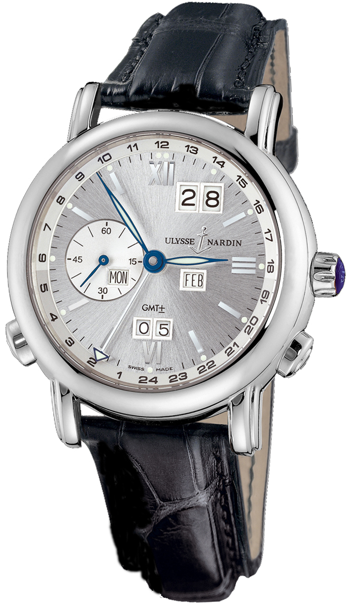 Ulysse Nardin GMT Perpetual Anthracite Dial Leather Strap Automatic Men's Watch 320-82-31