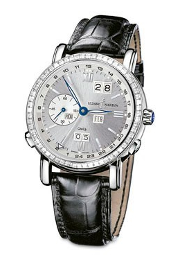 Ulysse Nardin GMT Perpetual Silver Dial Leather Strap Automatic Men's Watch 320-89BAG-31