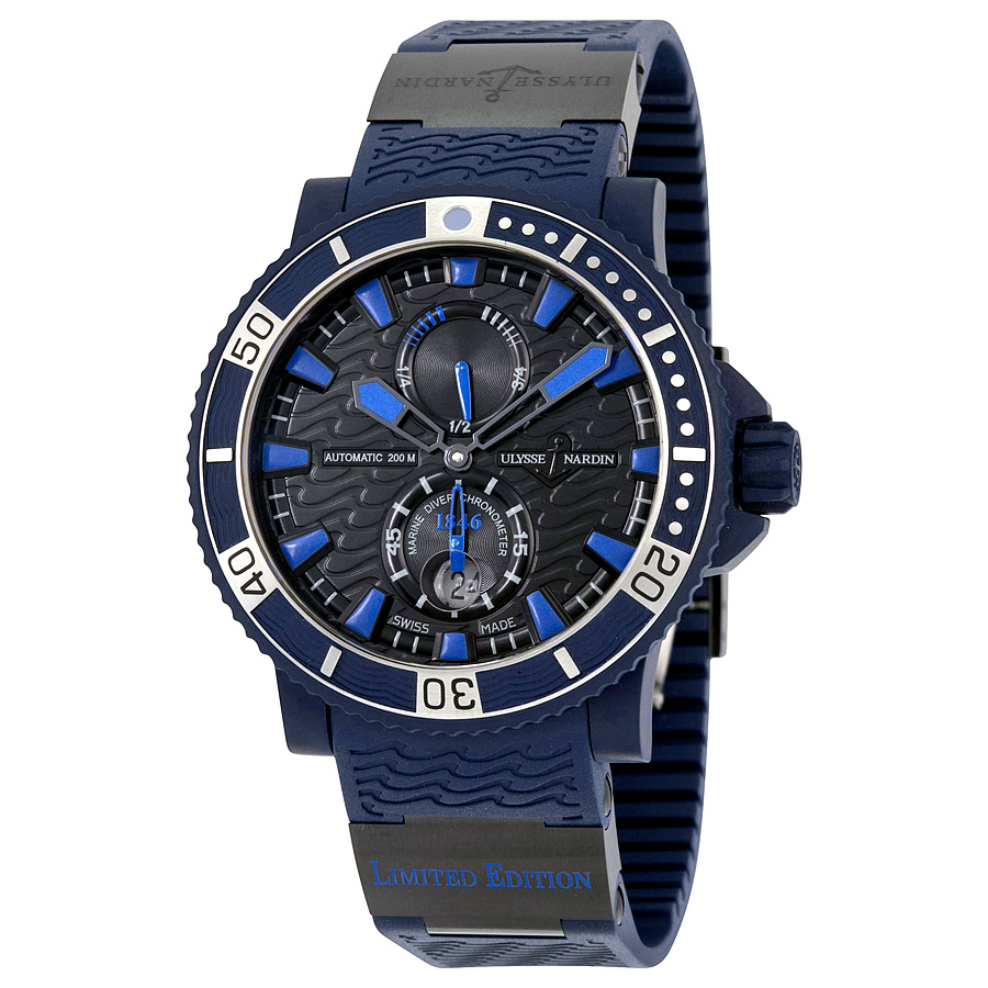 Ulysse Nardin Marine Chronometer Black Dial Blue Automatic Men's Watch 263-97LE-3C