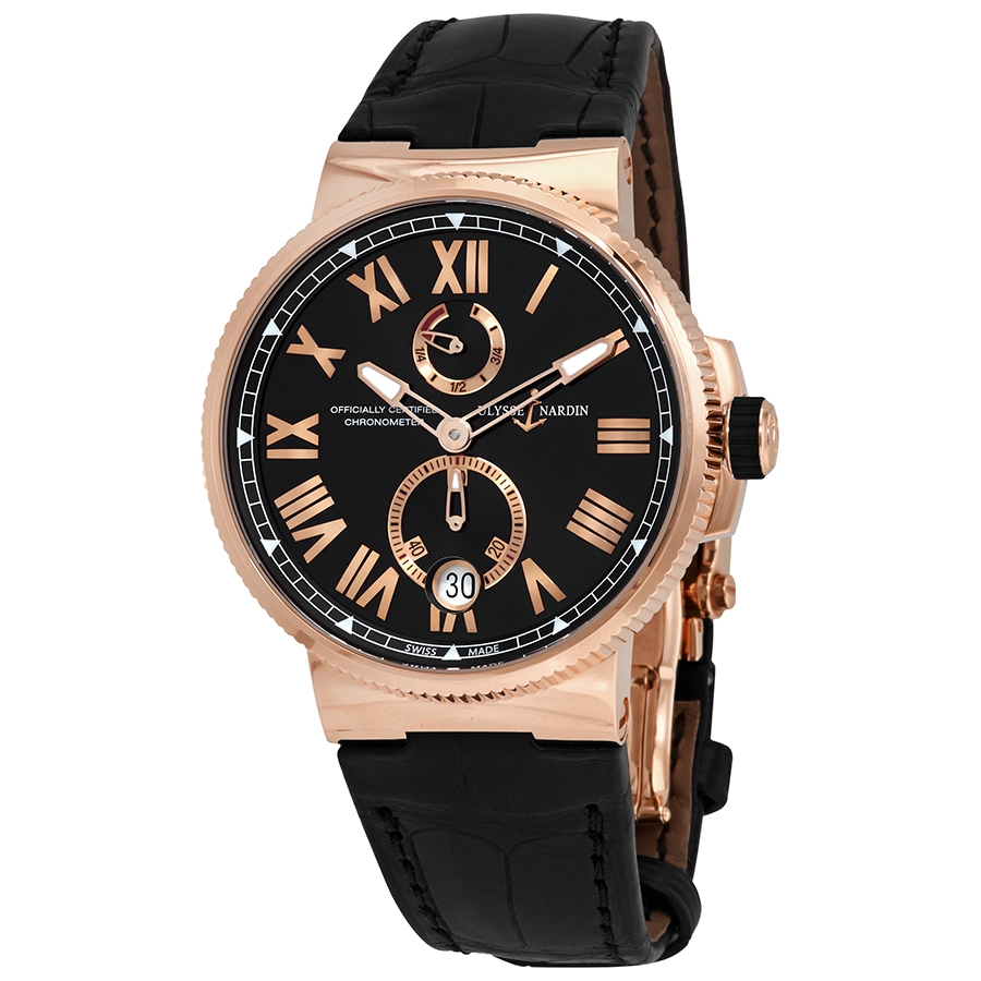 Ulysse Nardin Marine Chronometer Manufacture Automatic Black Dial Men's Watch 1186-122/42