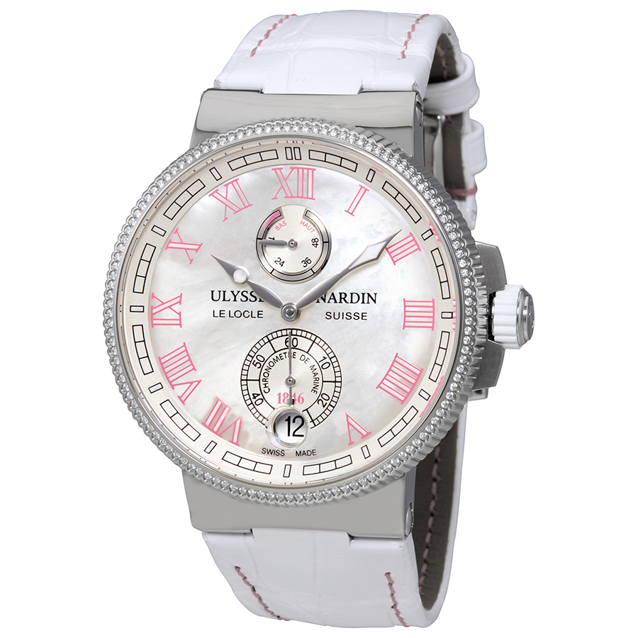 Ulysse Nardin Marine Chronometer Mother of Pearl Dial Ladies Watch 1183-126B/470