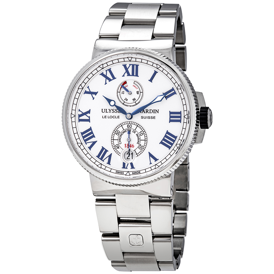 Ulysse Nardin Marine Chronometer White Dial Automatic Men's Watch 1183-122-7M/40