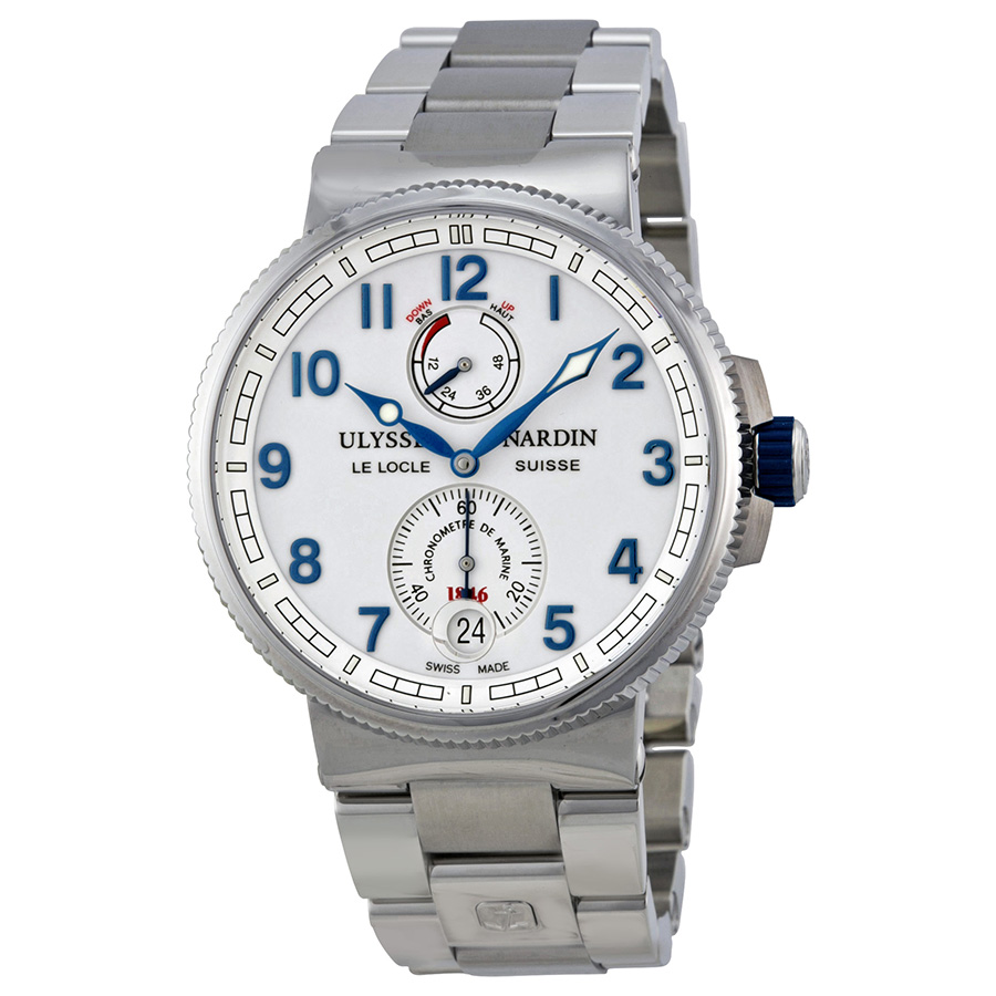 Ulysse Nardin Marine Chronometer White Dial Stainless Steel Men's Watch 1183-126-7M-60