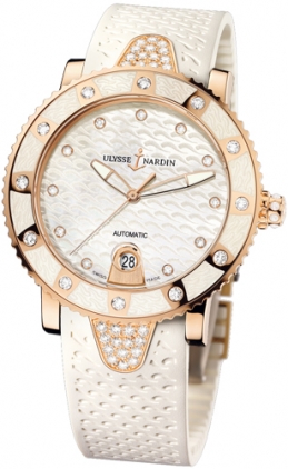Ulysse Nardin Marine Diver Automatic Diamond Ladies Watch 8106-101E-3C/10